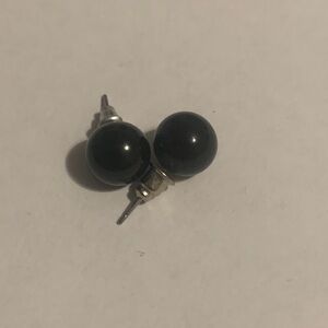 3/$5 Black and Silver Ball Earrings